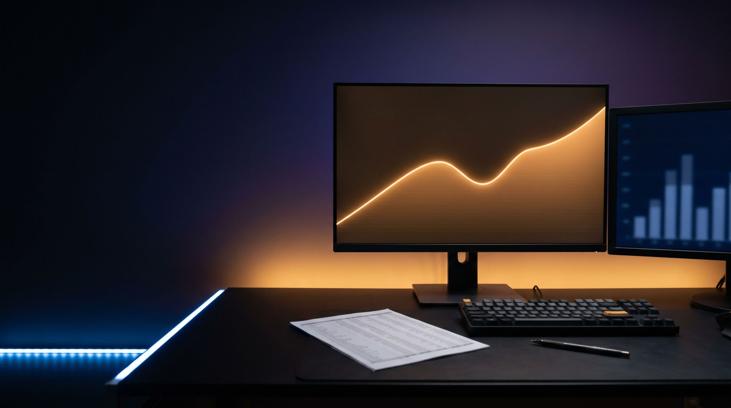 Dashboard de métricas de trading algorítmico con gráfica de equity curve y tabla de estadísticas